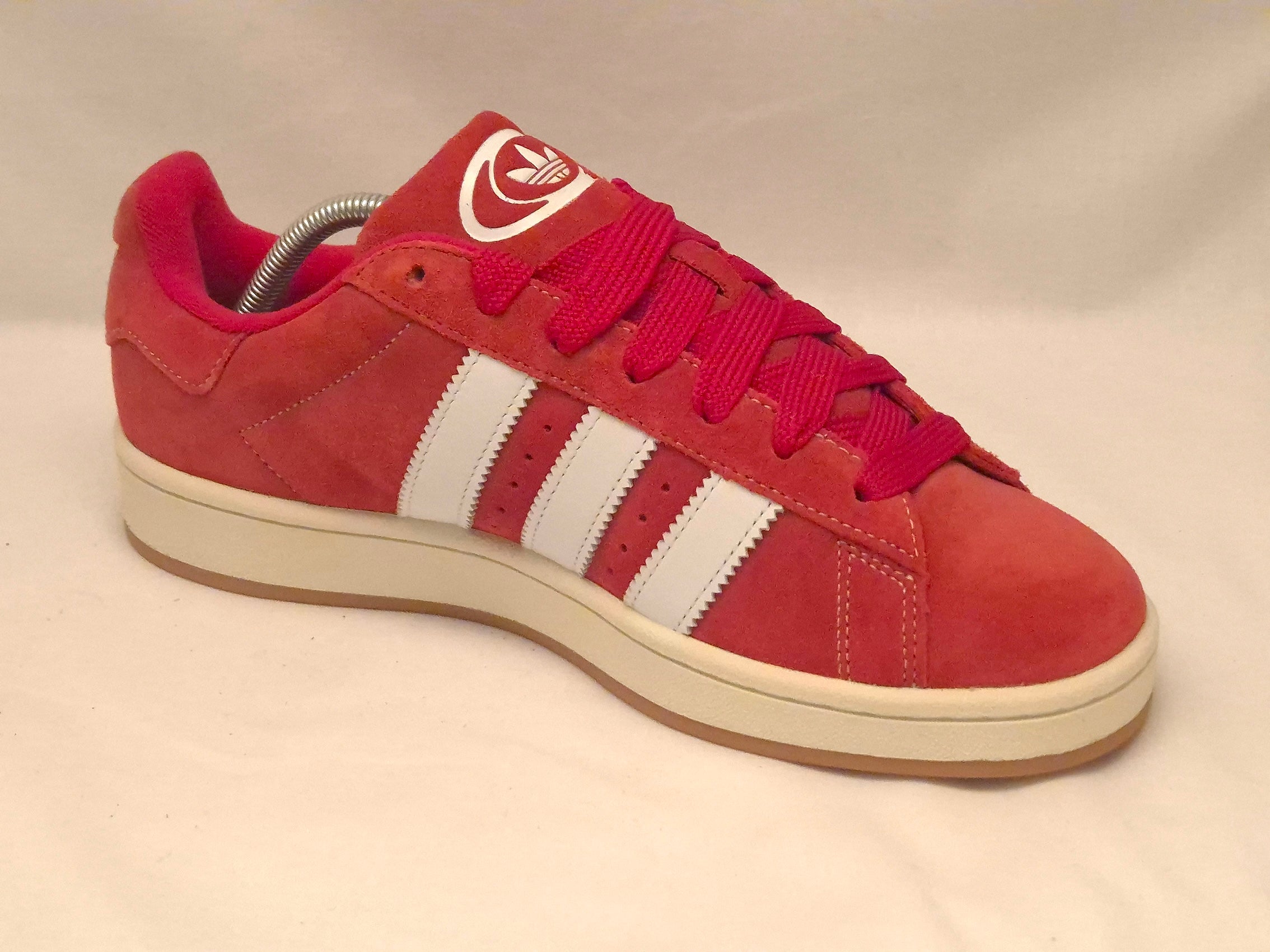 Adidas Red White Campus Suede Trainers UK 9