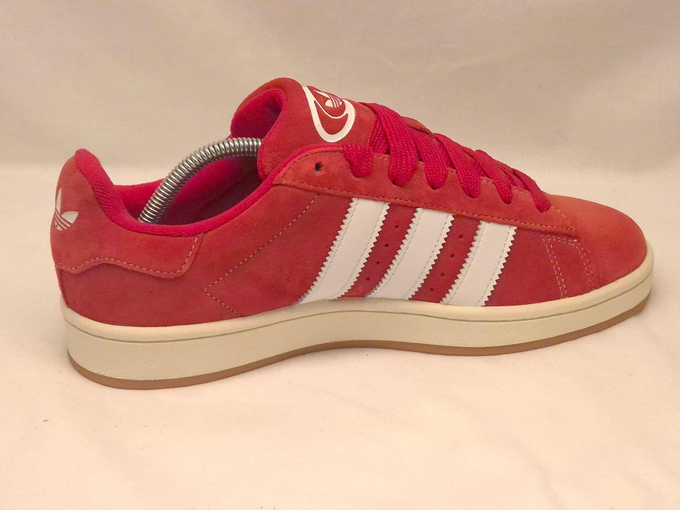 Adidas Red White Campus Suede Trainers UK 9