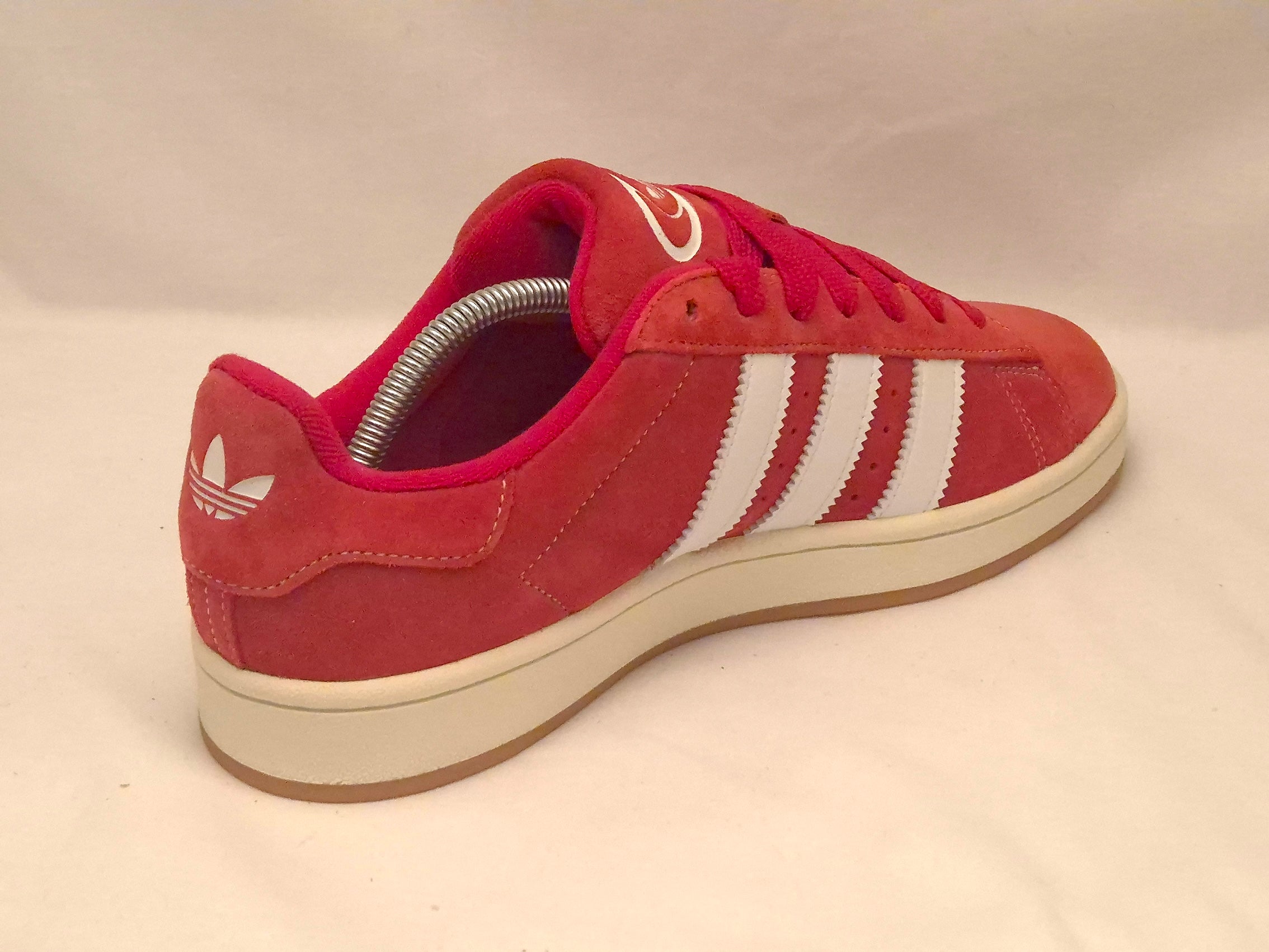 Adidas Red White Campus Suede Trainers UK 9