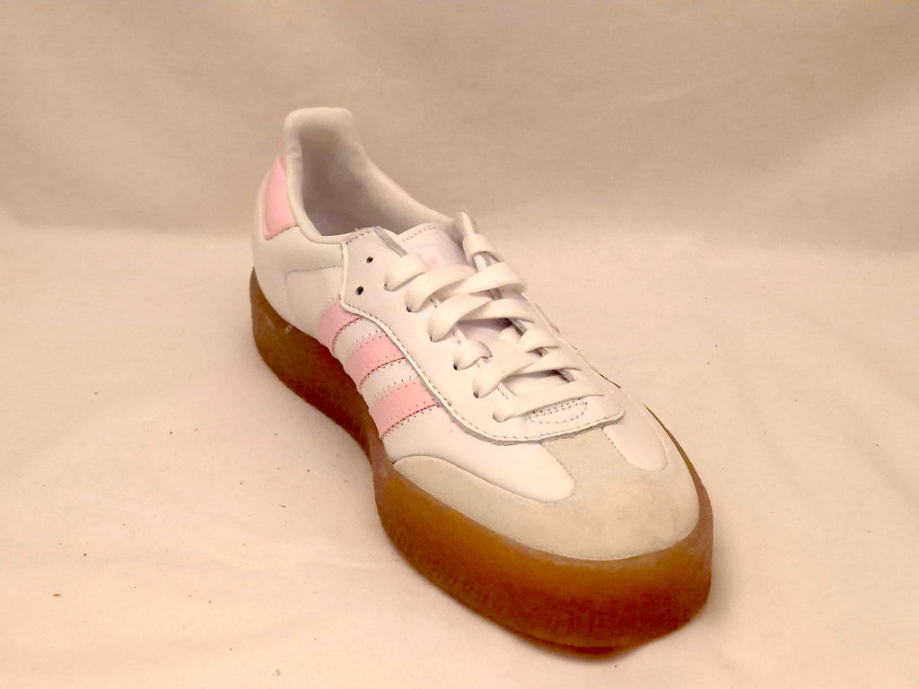 Adidas White &amp; Pink Samba Trainers UK 6