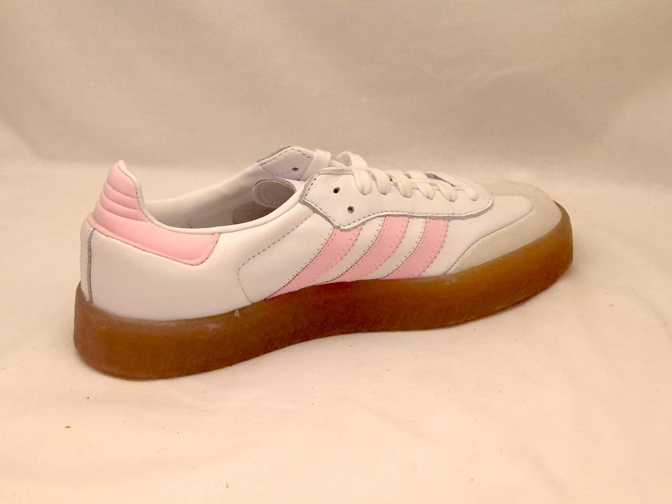 Adidas White &amp; Pink Samba Trainers UK 6