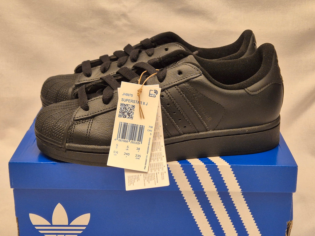 Adidas Superstar II – Black – UK Size 5 – Brand New in Box
