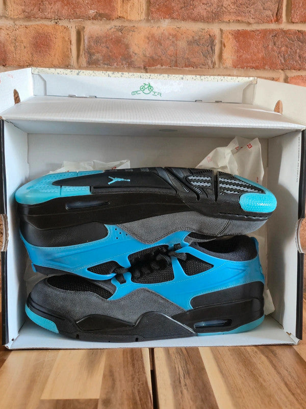 Nike Air Jordan 4 Rm Mens Uk10.5 Black Gamma Blue Brand New In Box